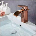 Rose Gold Tall Waterfall Faucet Waterfall Single Lever Basin Mixer Midnight Waterfall Small Black, SS Material, 7 Inches Height Rosey - 6