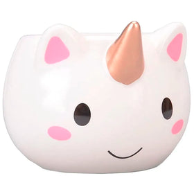 3D Creative Art ceramic Coffee Mug Cup with Unicorn Handle - White, Multicolour