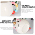 3D Creative Art ceramic Coffee Mug Cup with Unicorn Handle - White, Multicolour - 6