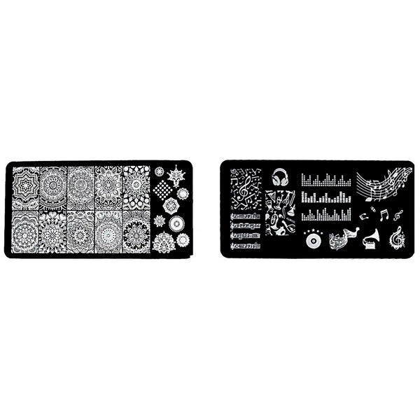 Plastic 4 Pieces Nail Art Kit with Stamper and Scraper Included (Random Designs) Perfect for Beginners - 3