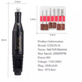 Black Mini Electric Nail Drill Art Manicure File, Portable Manicure Pen Sander Polisher for Exfoliating, Grinding, Polishing, Remove Nail Polish - 2