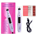 White Mini Electric Nail Drill Art Manicure File, Portable Manicure Pen Sander Polisher for Exfoliating, Grinding, Polishing, Remove Nail Polish