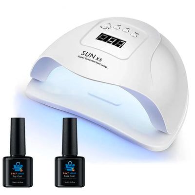 Combo UV Nail Dryer With Top & Base Professional Intelligent 48w 24 LEDs Automatic Sensor LED Nail Curing Nail Art Lamp Manicure Pedicure Tool - White