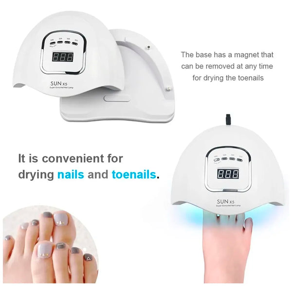 Combo UV Nail Dryer With Top & Base Professional Intelligent 48w 24 LEDs Automatic Sensor LED Nail Curing Nail Art Lamp Manicure Pedicure Tool - White - 4
