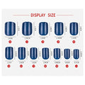 Press on Gel Nails 30 Pcs with Double Sided Jelly Adhesive Nail Glue Nail Filer Silver Blue - 5
