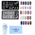 Nail Art Stamping Kit with 2 Rectangular Image Plates With Stamper And Scrapper (2 Plates) Random Designs