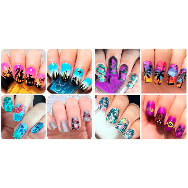 Nail Art Stamping Kit with 2 Rectangular Image Plates With Stamper And Scrapper (2 Plates) Random Designs - 3