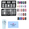 Nail Art Stamping Kit with 2 Stamping Image Plates With Stamper And Scrapper Perfect For Beginners. Mixed Designs With Random Plates