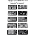 Nail Art Stamping Kit with 2 Stamping Image Plates With Stamper And Scrapper Perfect For Beginners. Mixed Designs With Random Plates - 2