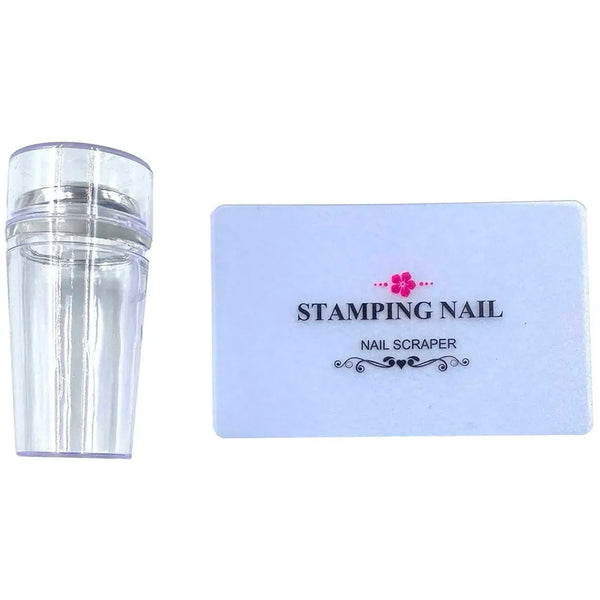 Nail Art Stamping Kit with 2 Stamping Image Plates With Stamper And Scrapper Perfect For Beginners. Mixed Designs With Random Plates - 4