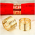 12 Pack Gold Napkin Rings, Hollow Out Metal Napkin Ring Set, Gold Napkin Holder Table Decorations, 1.77 inch Napkin Ring Buckles for Homes Restaurants Guest Wedding Party - 9