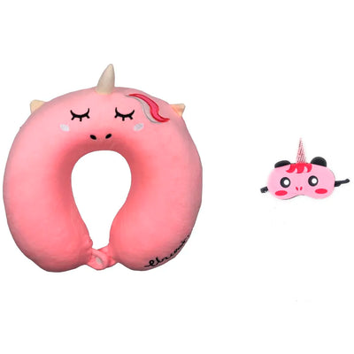 Velvet Neck Pillow (Set of 3) (Pink_neck pillow)