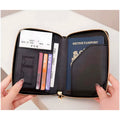 Passport Cover Case with Zip, 2 Passport Slots, 3 Credit Card, Boarding Pass, 2 Sim Slot Oragniser Pouch for Travel, Pocket Size - 15 Cm x 11 Cm PU Leather Black - 2