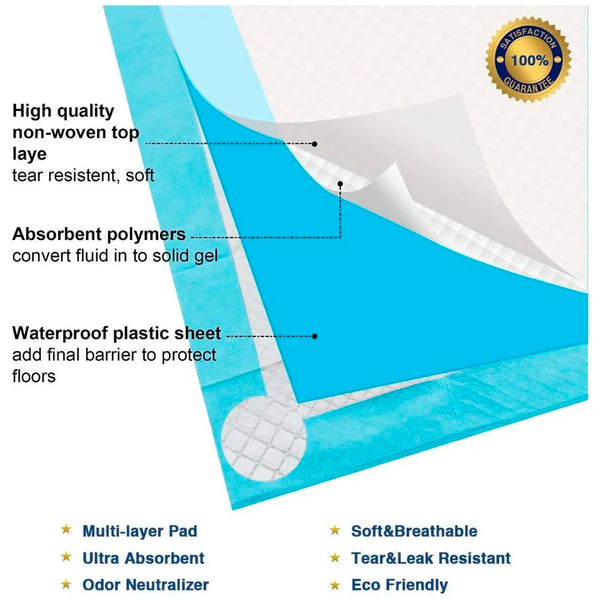 100 pcs Dog Pee Pad Urine Train Pads Small Size 18 x 12 Inches (Pack of 100) - 2