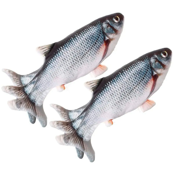 2-Piece Electric Jumping Fish Cat Toy – Interactive Wagging Tail Plush for Indoor Cats and Kittens – USB Rechargeable Flopping Fish