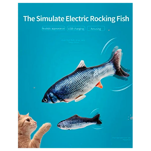 2-Piece Electric Jumping Fish Cat Toy – Interactive Wagging Tail Plush for Indoor Cats and Kittens – USB Rechargeable Flopping Fish - 2
