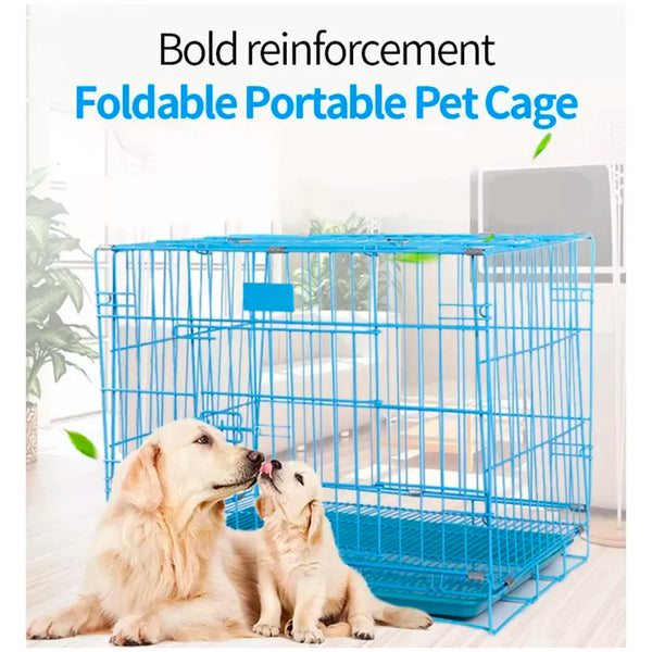24 Inch Pet cage, Dog Cage Double Door with Removable Tray and Paw Protector Crate Carrier Play Pen pet House Fence Kennel (Regular - 24 x 20 Inch) - 2