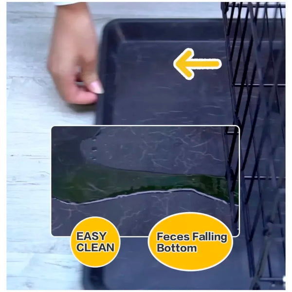24 Inch Pet cage, Dog Cage Double Door with Removable Tray and Paw Protector Crate Carrier Play Pen pet House Fence Kennel (Regular - 24 x 20 Inch) - 9