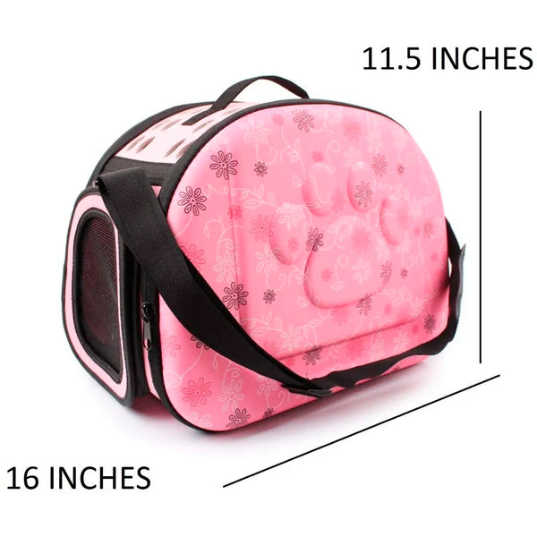 Pet Carrier, Hard Cover Portable Tote Soft Breathable Comfort Transport Shoulder Bag for Small cat Dog – 42 x 26 x 32cm (Pink) - 5