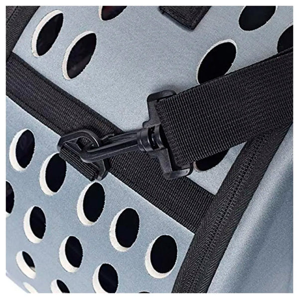 Pet Carrier, Solid Colours Hard Cover Portable Tote Soft Breathable Comfort Transport Shoulder Bag for Small cat Dog – 42 x 26 x 32cm (Grey) - 2