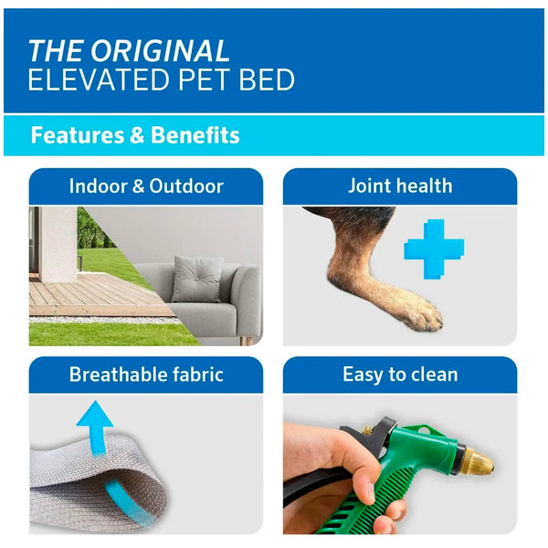 Elevated Dog Bed, Portable Raised Pet Cot, Sturdy & Breathable Mat, Durable Mesh Fabric, No-Slip Feet, Indoor or Outdoor Use. (Medium (36 x 24 Inch)) - 2