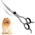 Upwards Curved Dog Grooming Scissors 6.69 inches Round Tips Pet Grooming Shears for Dog Cat on Face Paw Hair Trimming For Right And Left Handed Stainless Steel