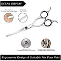 Upwards Curved Dog Grooming Scissors 6.69 inches Round Tips Pet Grooming Shears for Dog Cat on Face Paw Hair Trimming For Right And Left Handed Stainless Steel - 6