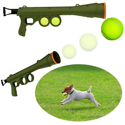 Pet Dog Ball Launcher, Ball Thrower-Interactive Toys, 1 Launcher and 2 Balls, 24 Inches.