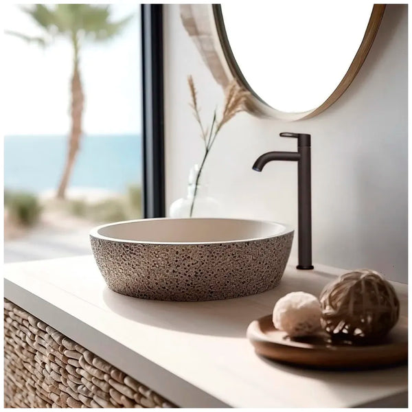 SS Extended Tall Body Pillar Cock 12''Tap Black Faucet Waterfall Single Lever, SS Material, for Wash Basin Bathroom 12 Inches Height - 3