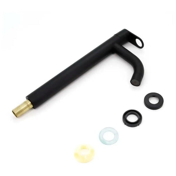 SS Extended Tall Body Pillar Cock 12''Tap Black Faucet Waterfall Single Lever, SS Material, for Wash Basin Bathroom 12 Inches Height - 6
