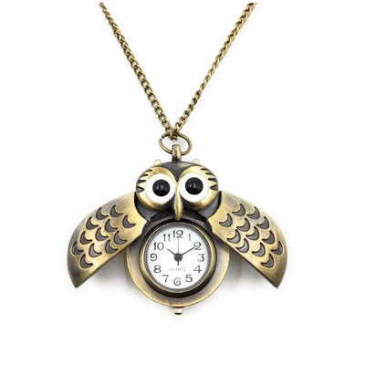 owl Pocket Watch Classic Vintage Retro Antique Owl Chain Pocket 2.5 Cms Diameter Pendent (Owl)