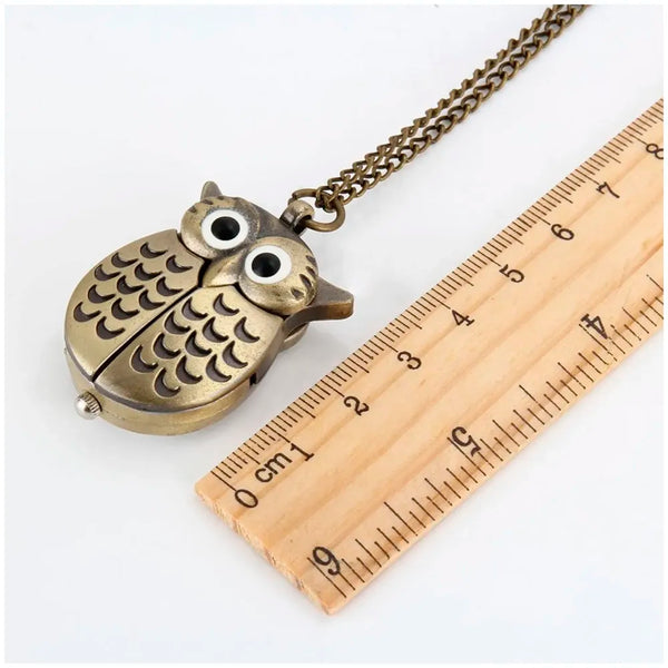 owl Pocket Watch Classic Vintage Retro Antique Owl Chain Pocket 2.5 Cms Diameter Pendent (Owl) - 4