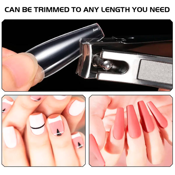 Poly Gel Nail With Nail Spatula, Buffer And 100Pcs Fake Nails Acrylic Gel Poly Gel Nail Gel Extension Set - 8