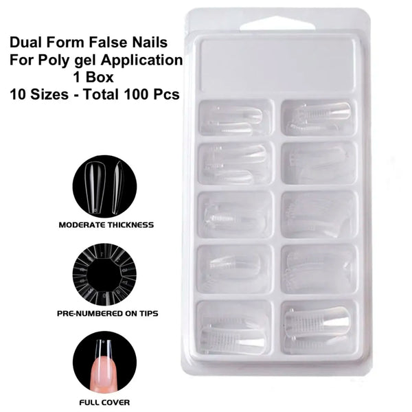 Gel Acrylic Poly Nail Gel Nail Gel Extension Set Kit, Nail Spatula, Buffer, 100pcs Fake Nails - 7
