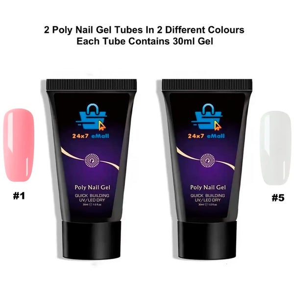 Acrylic Gel Poly Nail Gel Nail Gel Extension Set 2 Pc (30 ml Each) - 2