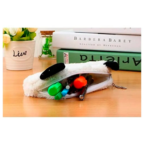 Fur Soft Toys Panda Pencil Pouch Pencil Box for Children (Panda Fur, 4) - 6