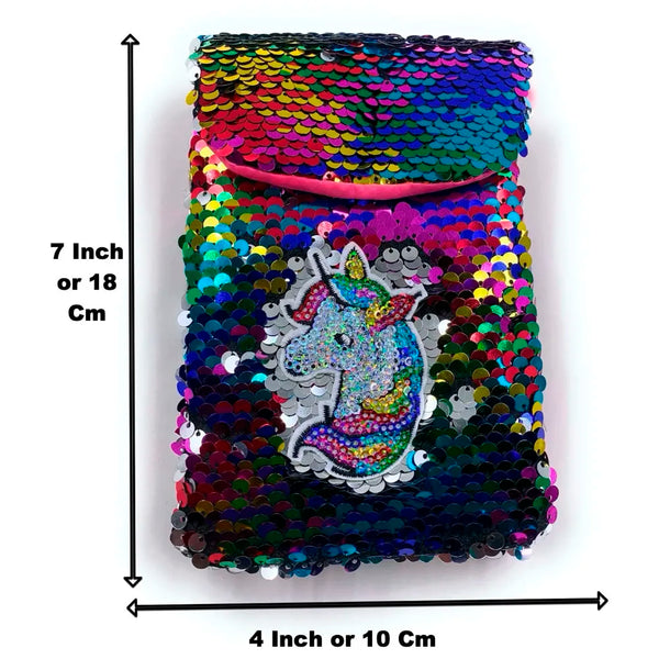 Emoji Pencil Pouch Soft Toys for Children, Kids Favorite Pencil Box (Unicorn Sequin) - 3