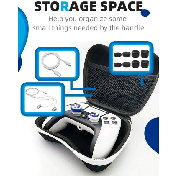 24x7 eMall Controller Case Compatible with PlayStation 5 Controller Black Hard Shell with Clear Cover and Thumb Grips - 2