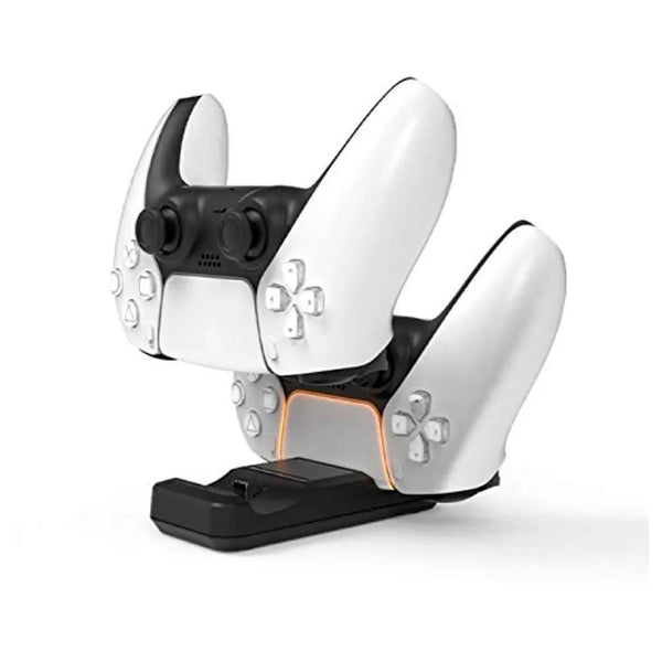 LED Charger Dock Station Dual USB Fast Charging Stand for PS5 Controller Type C Only.