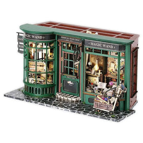 DIY Miniature Dollhouse Kit with Furniture, 1:24 Scale Creative Room Opened & Closed Movie Inspired Wooden Doll House for Kids Teens Adults(Magical Wand Shop)
