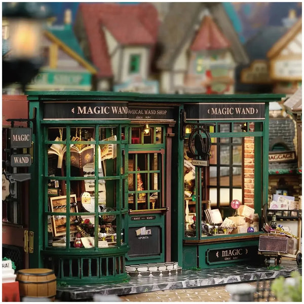 DIY Miniature Dollhouse Kit with Furniture, 1:24 Scale Creative Room Opened & Closed Movie Inspired Wooden Doll House for Kids Teens Adults(Magical Wand Shop) - 7