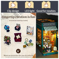 MEINESQIS Book Nook DIY Miniatures Book Nook Kit Store 3D Creative Decorative Bookend Bookshelf Insert Wooden Puzzle with Led Suitable for Teenagers Adults Halloween Christmas Decoration Gifts - 3