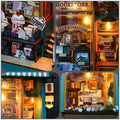 MEINESQIS Book Nook DIY Miniatures Book Nook Kit Store 3D Creative Decorative Bookend Bookshelf Insert Wooden Puzzle with Led Suitable for Teenagers Adults Halloween Christmas Decoration Gifts - 4