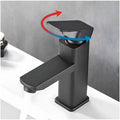 Matt Black Basin Mixer Faucet Tap Black Matt Design Hot and Cold Bathroom Short Body - 7 Inches - 4
