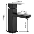 Matt Black Basin Mixer Faucet Tap Black Matt Design Hot and Cold Bathroom Short Body - 7 Inches - 5