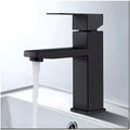 Matt Black Basin Mixer Faucet Tap Black Matt Design Hot and Cold Bathroom Short Body - 7 Inches - 8