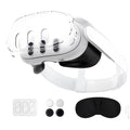 Protective Case Compatible with Meta Quest 3, Shockproof and Scratch Resistant, Highly Transparent Case with Headset Cover, Glass Camera Lens, Joystick Caps. VR Accessories