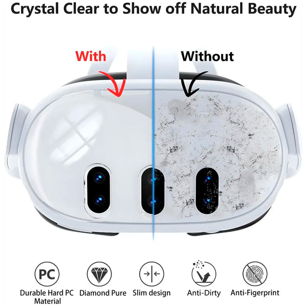 Protective Case Compatible with Meta Quest 3, Shockproof and Scratch Resistant, Highly Transparent Case with Headset Cover, Glass Camera Lens, Joystick Caps. VR Accessories - 4