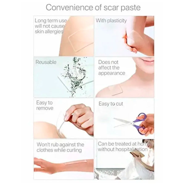 Bioline Silicon Scar Sheet 4 x 150 Cm for Healing Scars Transparent tear silicone tape roll for hypertrophic scars and keloids caused by surgery, medical silicone for scar removal - 8