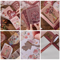 346pcs Journal Supplies Kit Vintage Scrapbook Stickers Art journaling kit. Journal Schedulers DIY Paper Stickers for Decoration Notebook Collage Album Aesthetic Tape (Rose) - 3